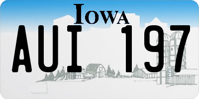 IA license plate AUI197