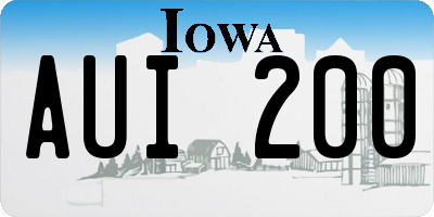 IA license plate AUI200