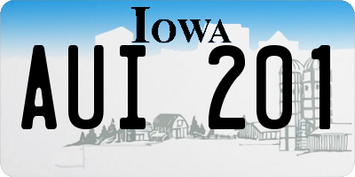 IA license plate AUI201
