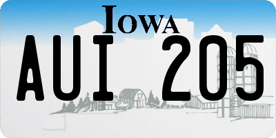IA license plate AUI205