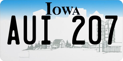 IA license plate AUI207