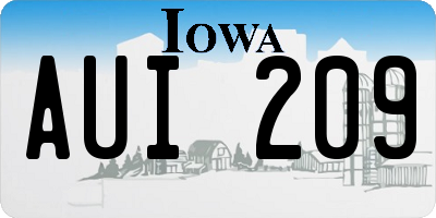 IA license plate AUI209