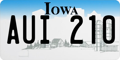 IA license plate AUI210