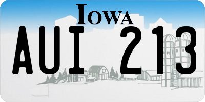 IA license plate AUI213