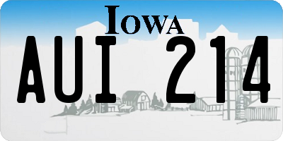 IA license plate AUI214