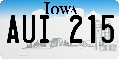 IA license plate AUI215
