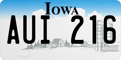 IA license plate AUI216