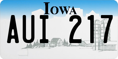 IA license plate AUI217