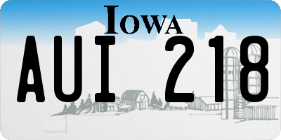 IA license plate AUI218