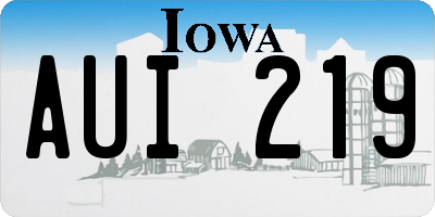 IA license plate AUI219