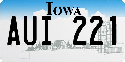 IA license plate AUI221