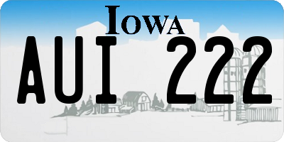 IA license plate AUI222
