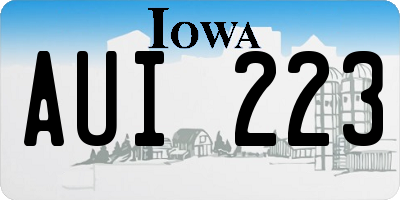 IA license plate AUI223