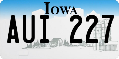 IA license plate AUI227