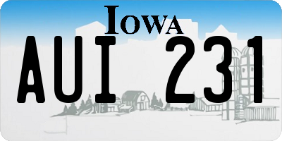IA license plate AUI231
