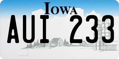 IA license plate AUI233