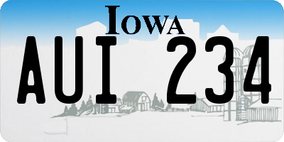 IA license plate AUI234