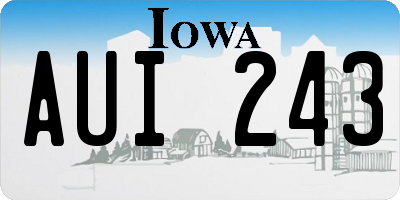 IA license plate AUI243