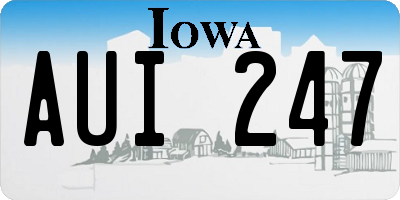 IA license plate AUI247