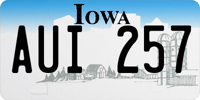 IA license plate AUI257