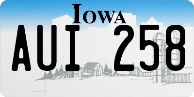 IA license plate AUI258
