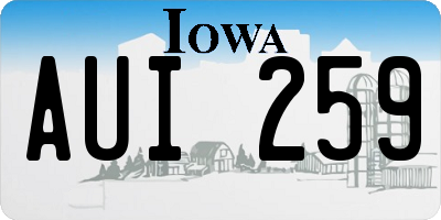 IA license plate AUI259