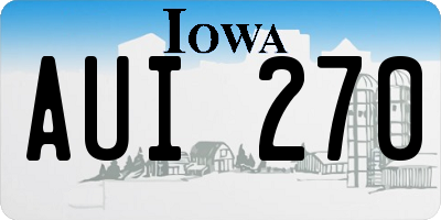IA license plate AUI270
