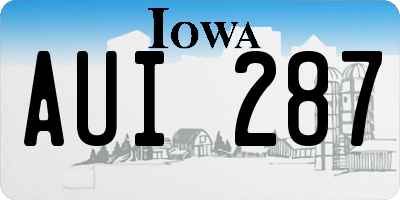 IA license plate AUI287