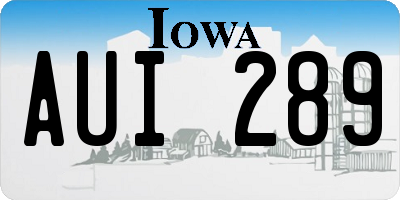 IA license plate AUI289