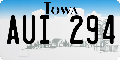 IA license plate AUI294