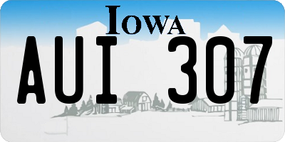 IA license plate AUI307