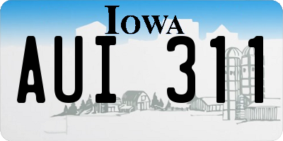 IA license plate AUI311