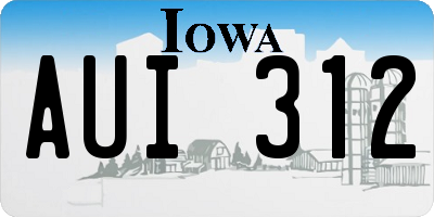 IA license plate AUI312