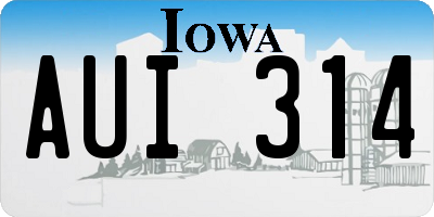 IA license plate AUI314