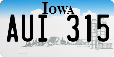 IA license plate AUI315