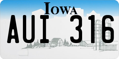 IA license plate AUI316