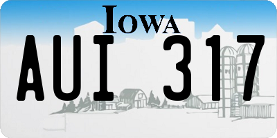 IA license plate AUI317