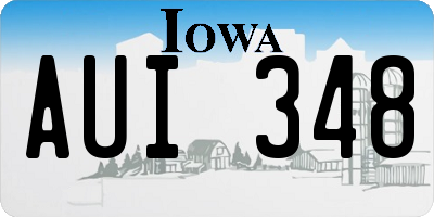IA license plate AUI348