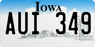 IA license plate AUI349