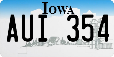 IA license plate AUI354
