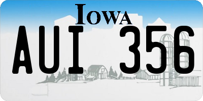 IA license plate AUI356