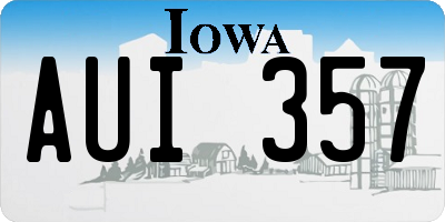 IA license plate AUI357