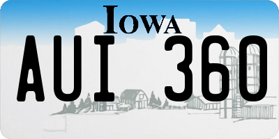 IA license plate AUI360