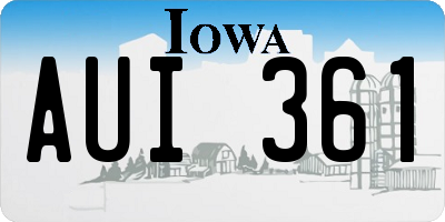 IA license plate AUI361