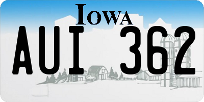 IA license plate AUI362