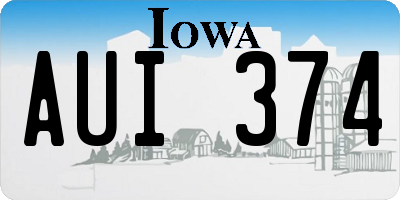 IA license plate AUI374