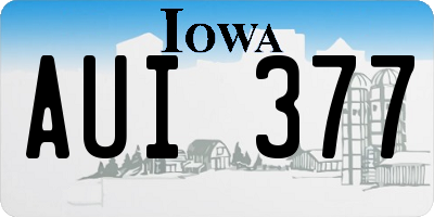 IA license plate AUI377