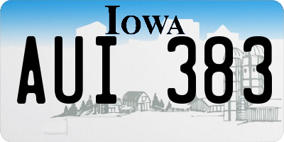 IA license plate AUI383