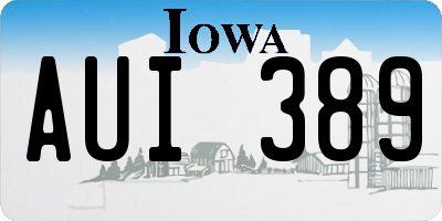 IA license plate AUI389