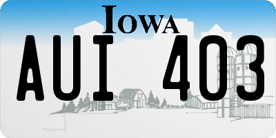 IA license plate AUI403